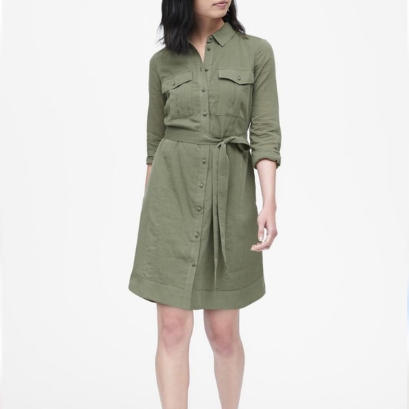 Banana Republic Utility Shirt Dress Size 6 - Picture 1 of 6